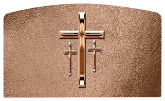 DACRO-517-BZ-SH-BZ Bronze 3 Crosses Shimmer Bronze